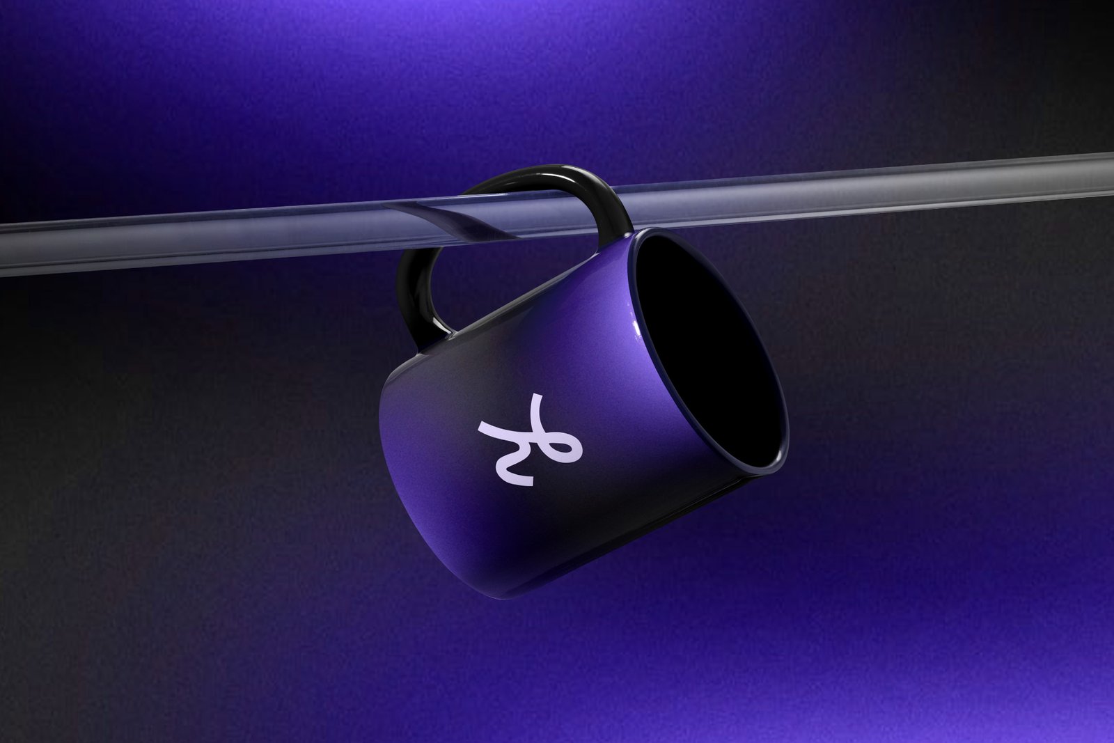 Hossam Salah El-Din ceramic mug with white monogram mark