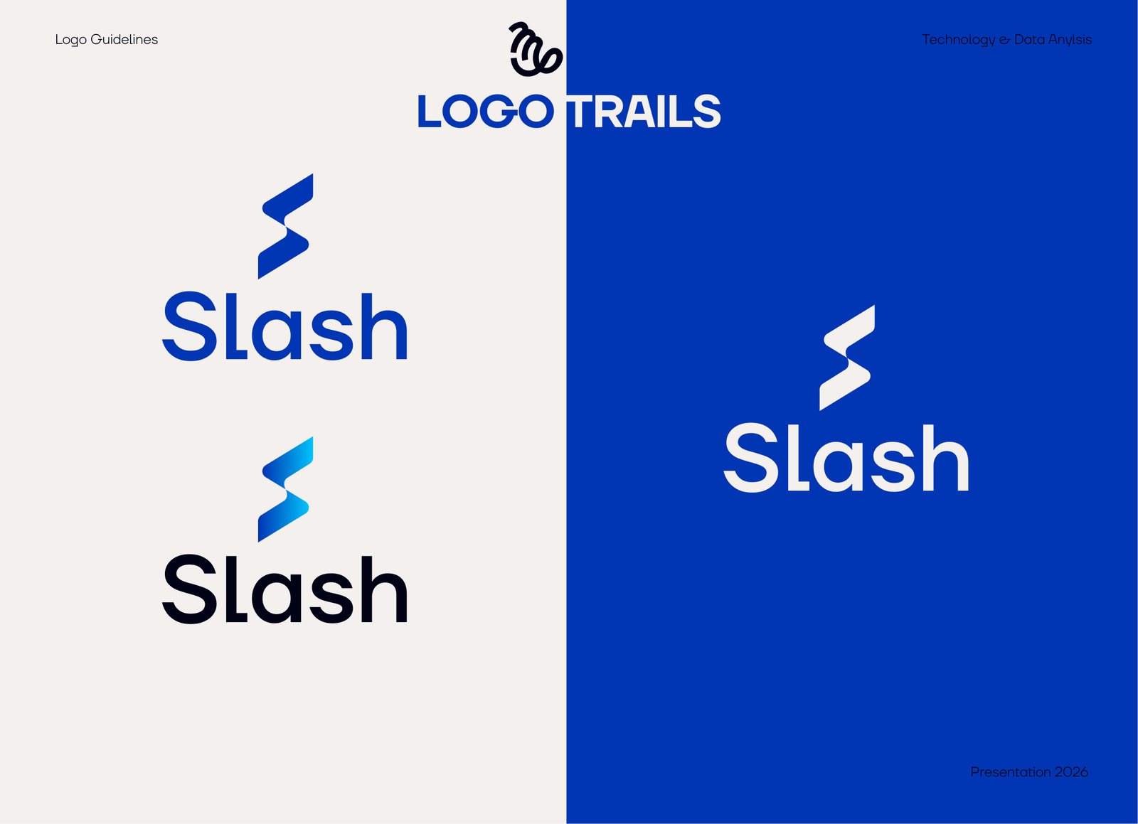 Slash logo trails and motion geometry