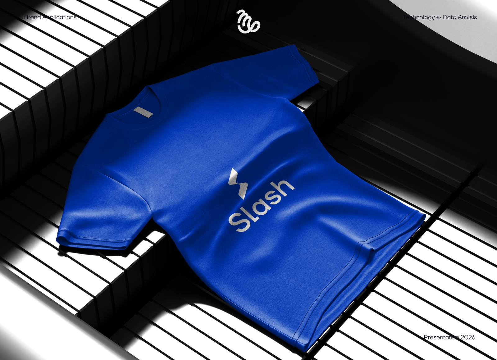 Tech team apparel shirt with Slash logo and app UI